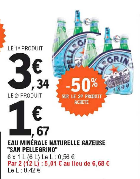 eau minérale naturelle gazeuse "san pellegrino"