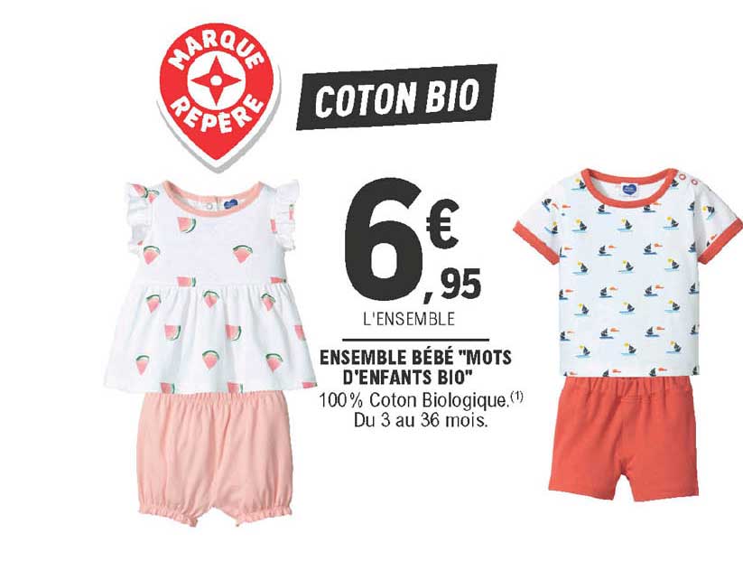 ensemble bébé "mots d'enfants bio"