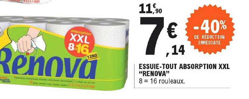 essuie-tout absorption xxl "renova"