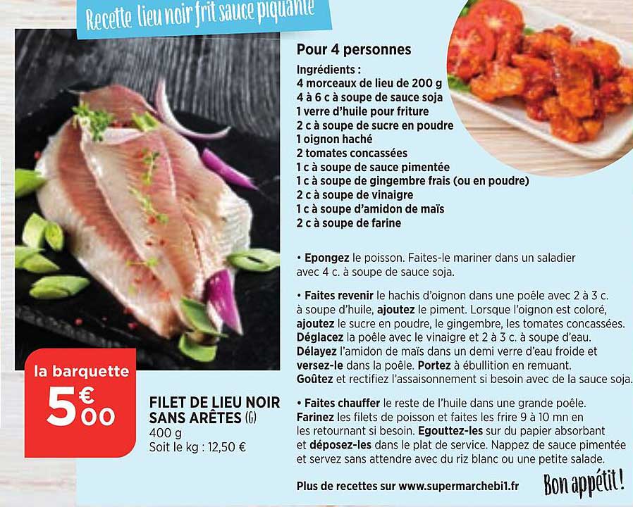 filet de lieu noir sans arêtes