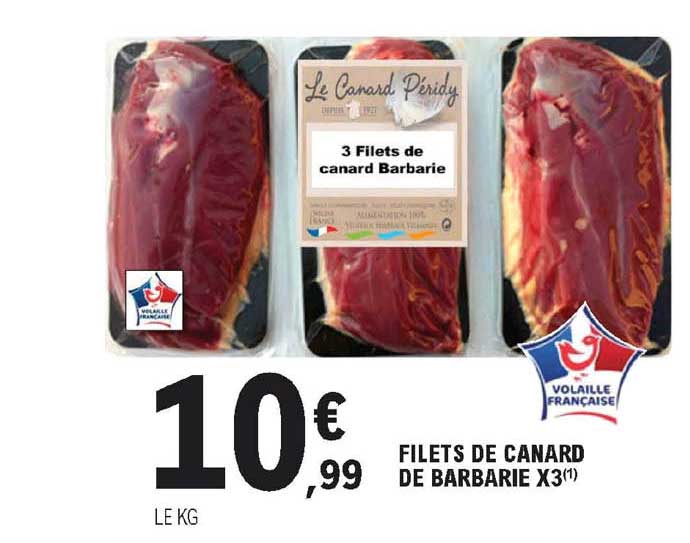filets de canard de barbarie x3