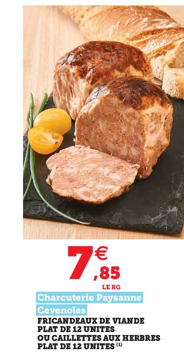 fricandeaux de viande plat de 12 unités ou caillettes aux herbres plat de 12 unités