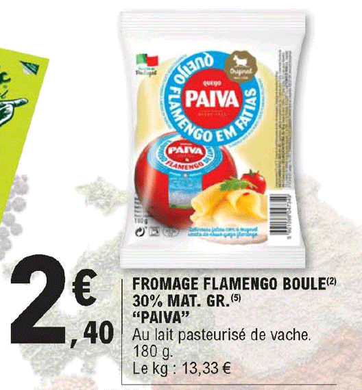 fromage flamengo boule 30% mat. gr. paiva