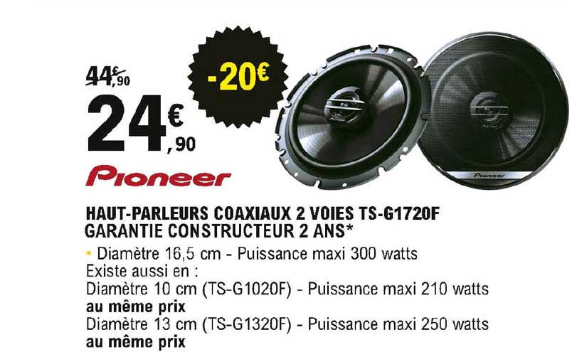 haut-parleurs coaxiaux 2 voies ts-g1720f pioneer