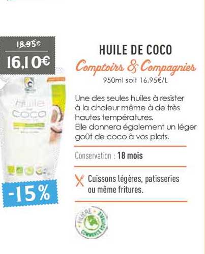 huile de coco comptoirs & compagnies