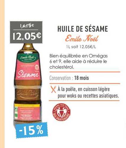 huile de sésame emile noël