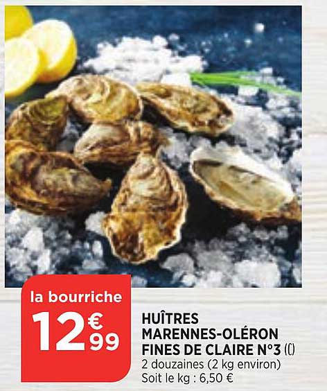 Huîtres Marennes-oléron Fines De Claire N°3