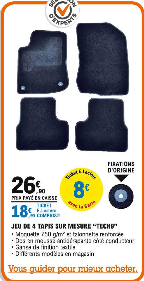 jeu de 4 tapis sur mesure "tech9"