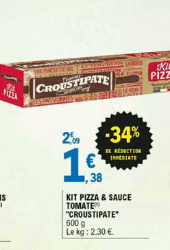 Kit Pizza & Sauce Tomate Croustipate -34% De Réduction Immédiate