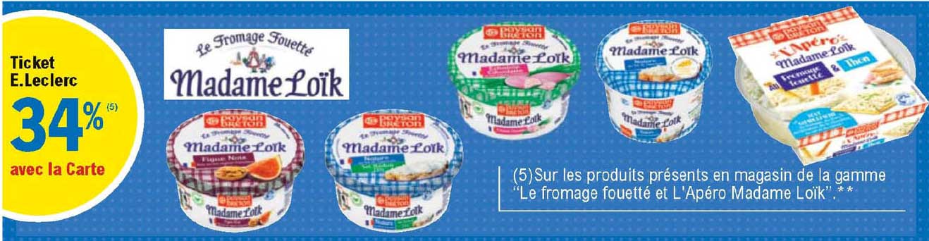 la gamme "le fromage fouetté et l'apéro madame loïk"