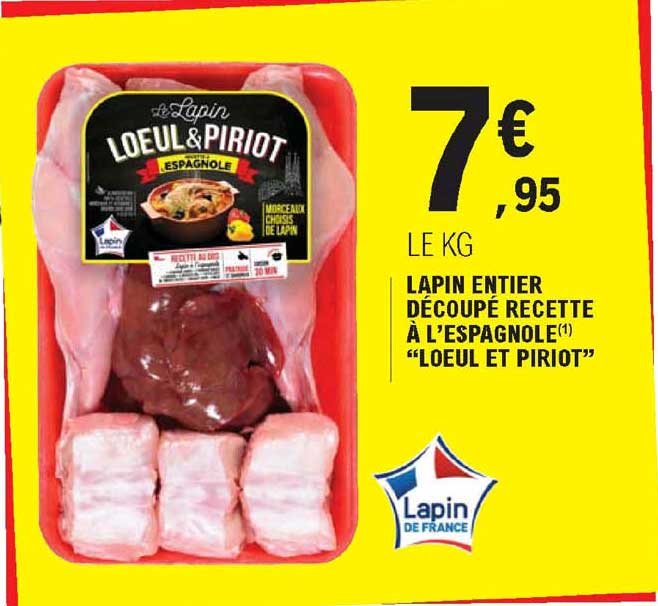 lapin entier découpé recette à l'espagnole "loeul et piriot"
