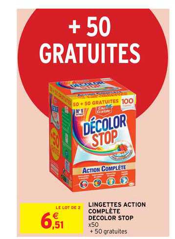 lingettes action complète decolor stop