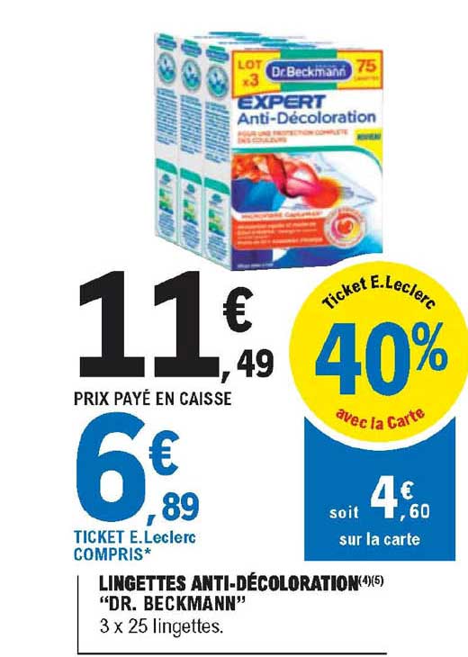 lingettes anti-décoloration "dr. beckmann"
