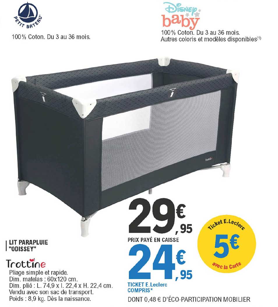 Lit Parapluie "odissey" Trottine