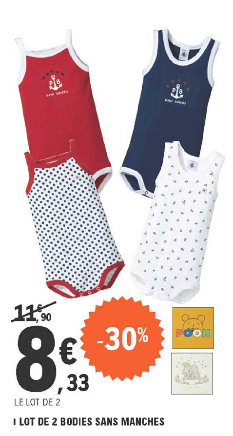 lot de 2 bodies sans manches