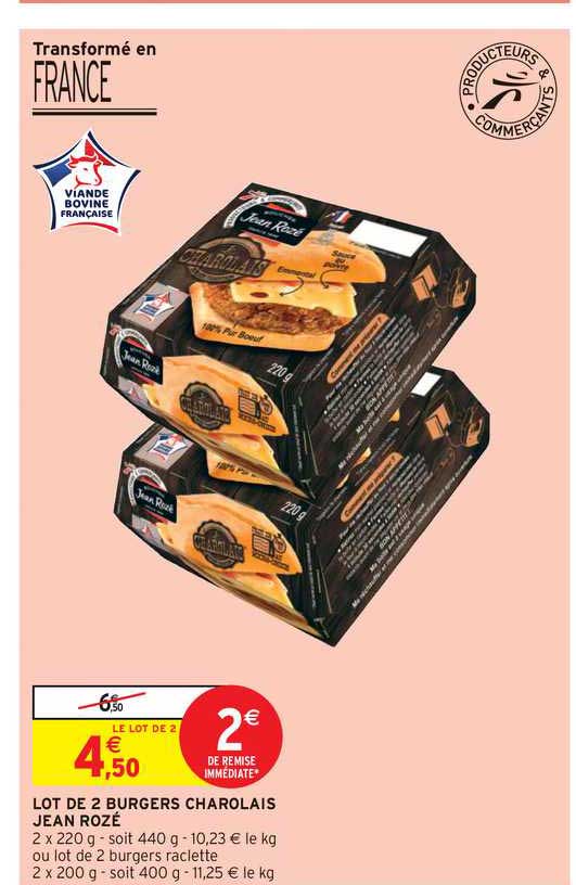 lot de 2 burgers charolais jean rozé