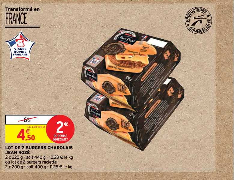 lot de 2 burgers charolais jean rozé
