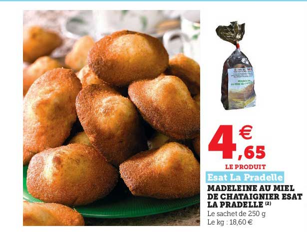 madeleine au miel de châtaignier esat la pradelle