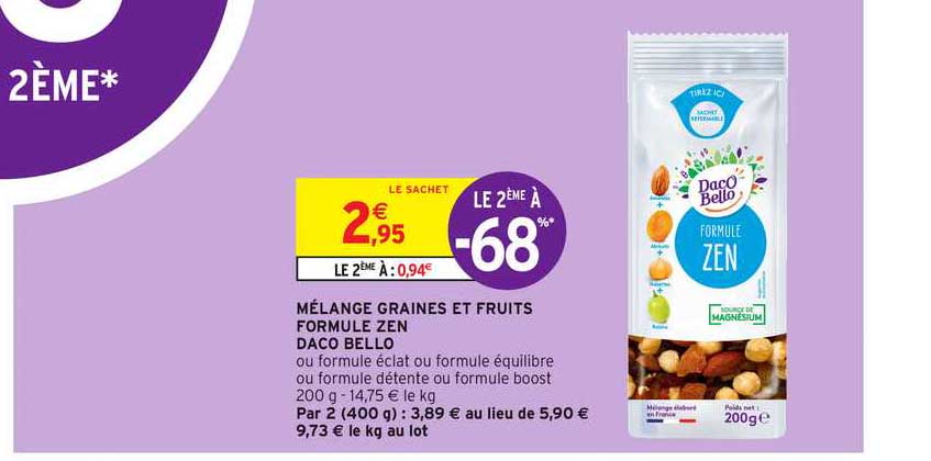 mélange graines et fruits formule zen daco bello le 2ème à -68%