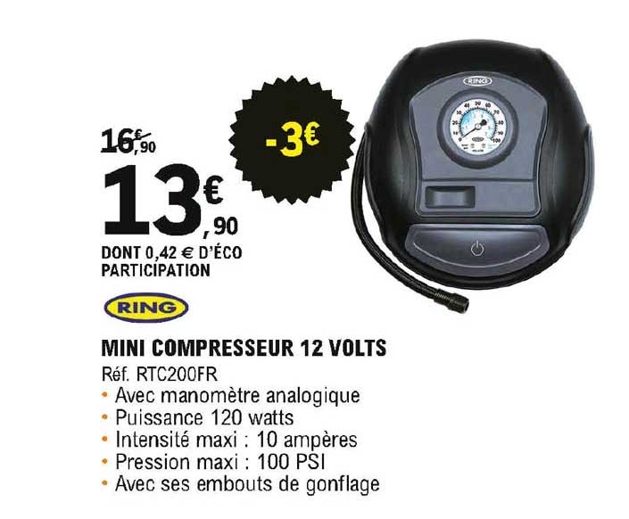 mini compresseur 12 volts ring