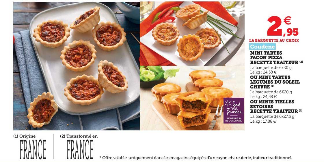 mini tartes façon pizza recette traiteur, ou mini tarte légumes du soleil chèvre ou minis tielles sétoises recette traiteur