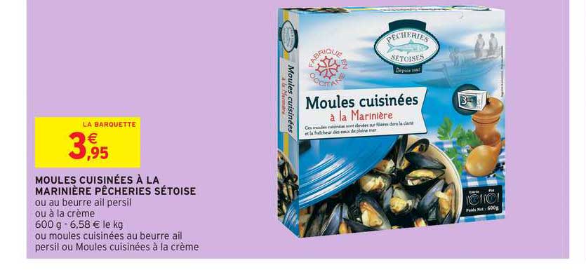 moules cuisinées à la marinière pêcheries sétoise