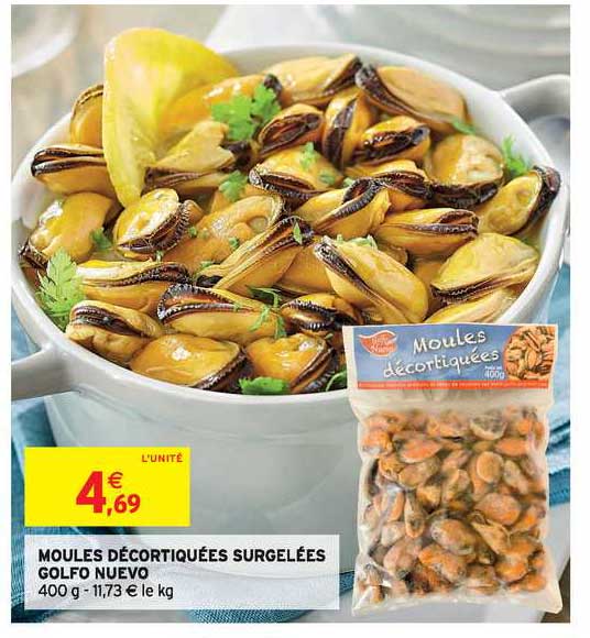 moules décortiquées surgelées golfo nuevo