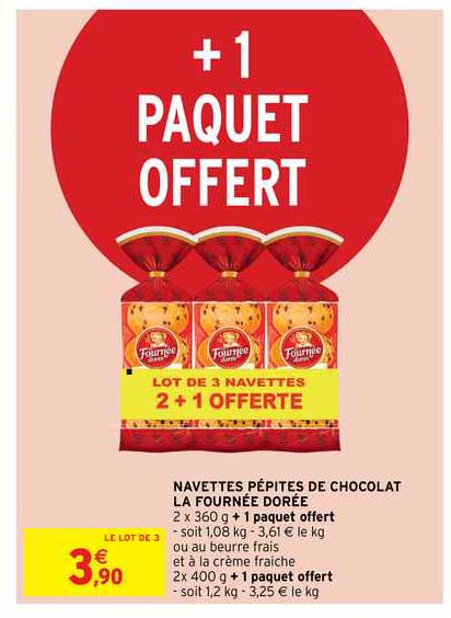 navettes pépites de chocolat la fournée dorée