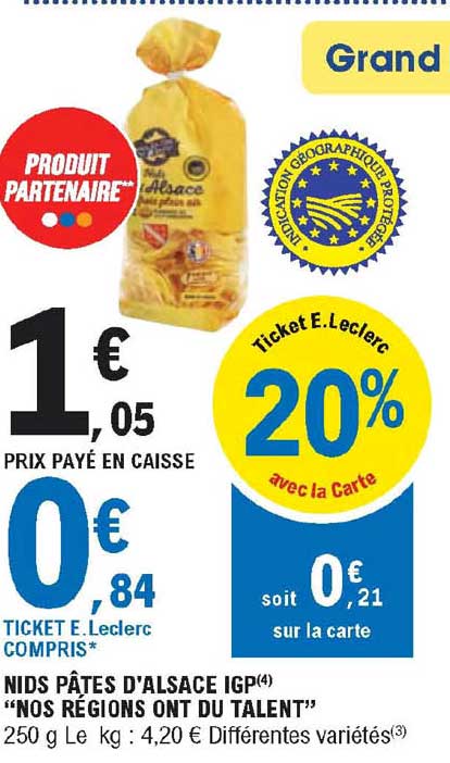 nids pâtes d'alsace igp "nos régions ont du talent"