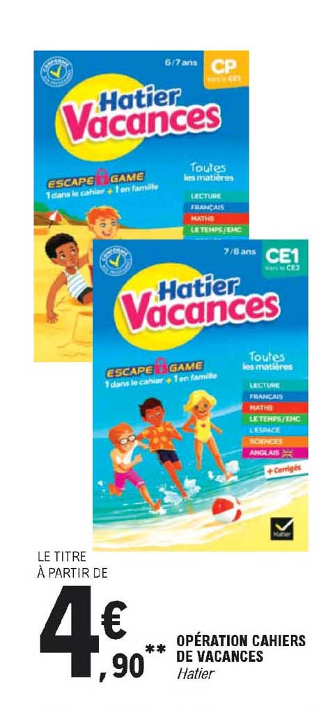 Opération Cahiers De Vacances Hatier