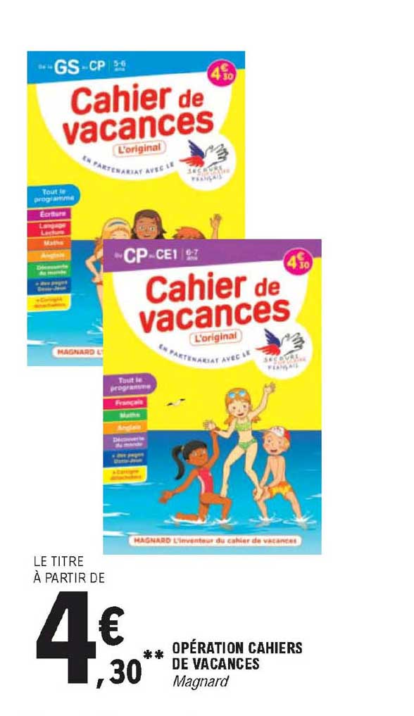 opération cahiers de vacances magnard