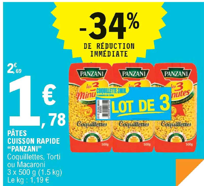 Pâtes Cuisson Rapide "panzani"