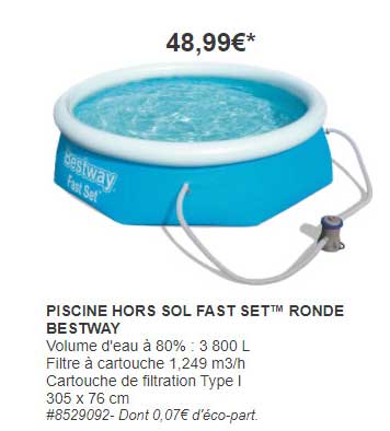 piscine hors sol fast set ronde bestway