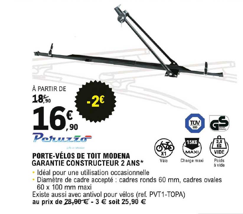 porte-vélos de toit modena peruzzo