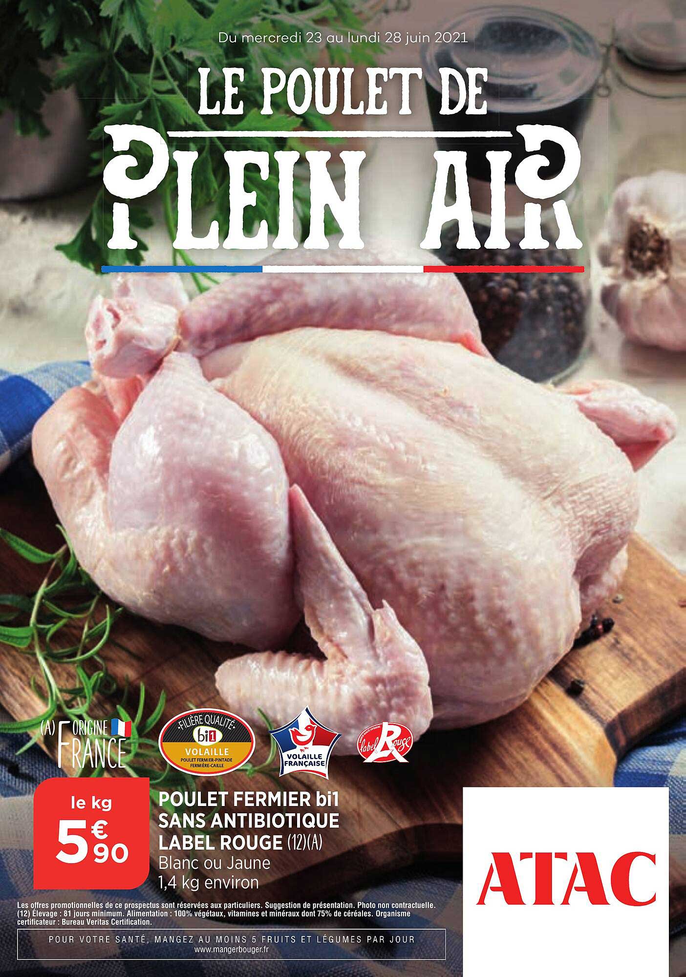 poulet fermier bi1 sans antibiotique label rouge