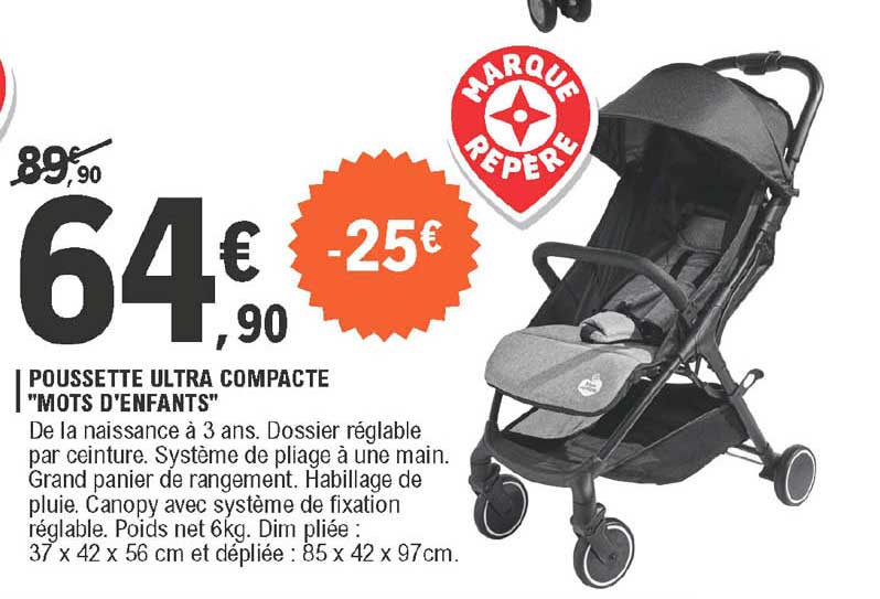 poussette ultra compacte "mots d'enfants"