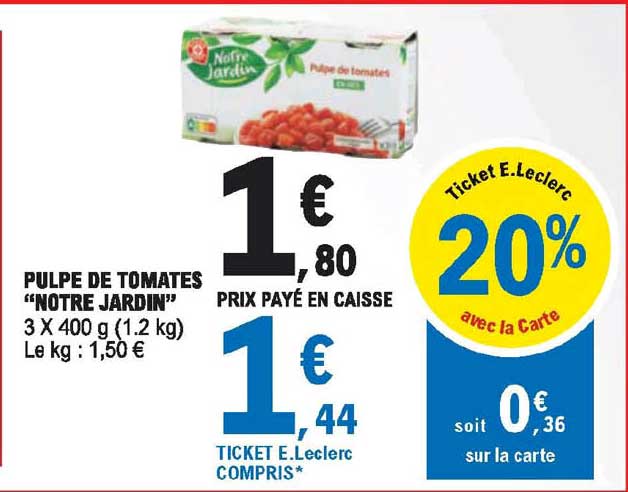 pulpe de tomates "notre jardin"