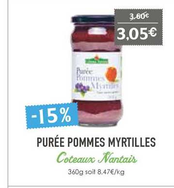 purée pommes myrtilles coteaux nantais