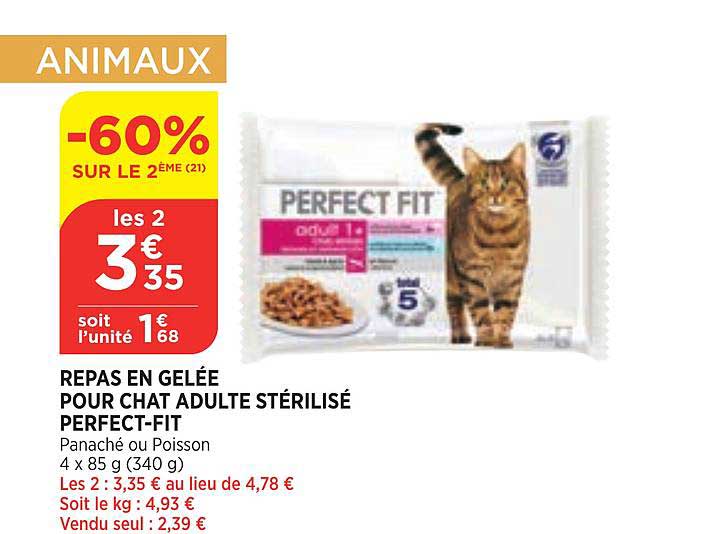 Repas En Gelée Pour Chat Adulte Stérilisé Perfect-fit