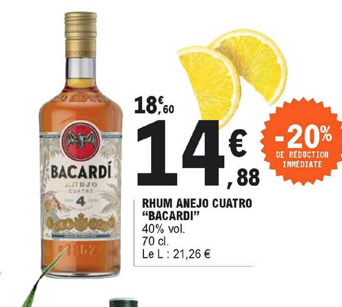 rhum anejo cuatro "bacardi"