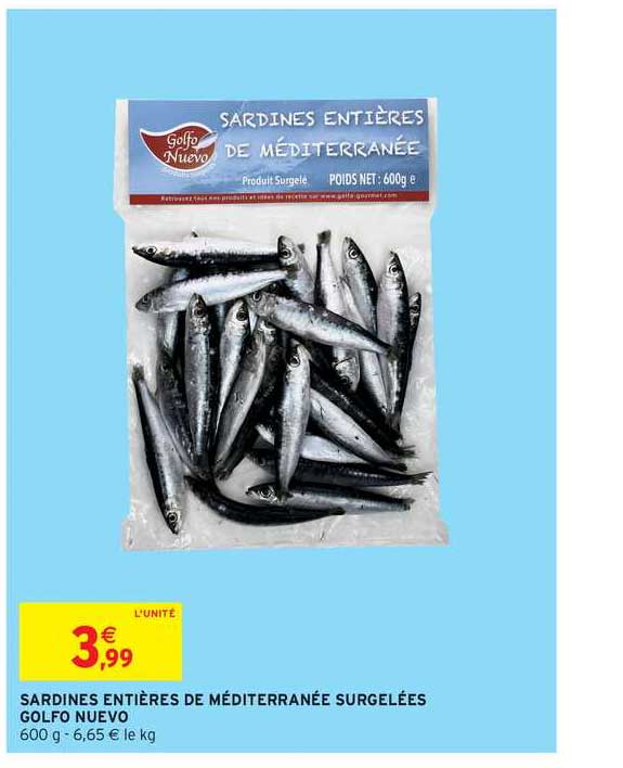sardines entières de méditerranée surgelées golfo nuevo