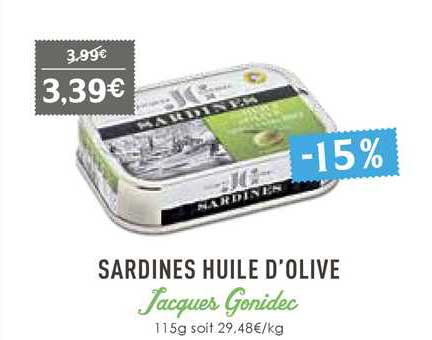 sardines huile d'olive jacques gonidec