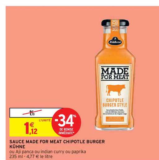 sauce made for meat chipotle burger kühne -34% de remise immédiate