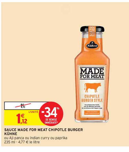 sauce made for meat chipotle burger kühne