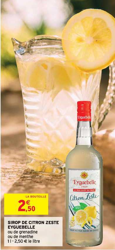 sirop de citron zeste eyguebelle