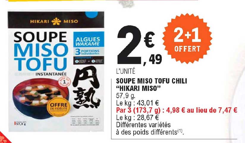 soupe miso tofu chili "hikari miso"