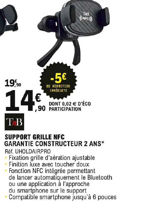 support grille nfc tnb