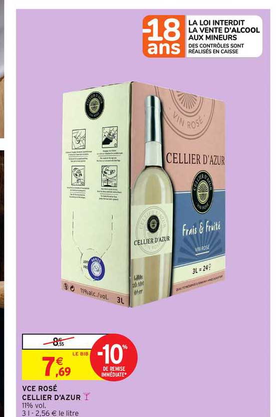 vce rosé cellier d'azur -10% de remise immédiate