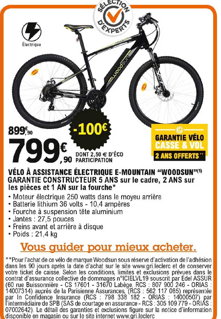 vélo à assistance électrique e-mountain "woodsun"