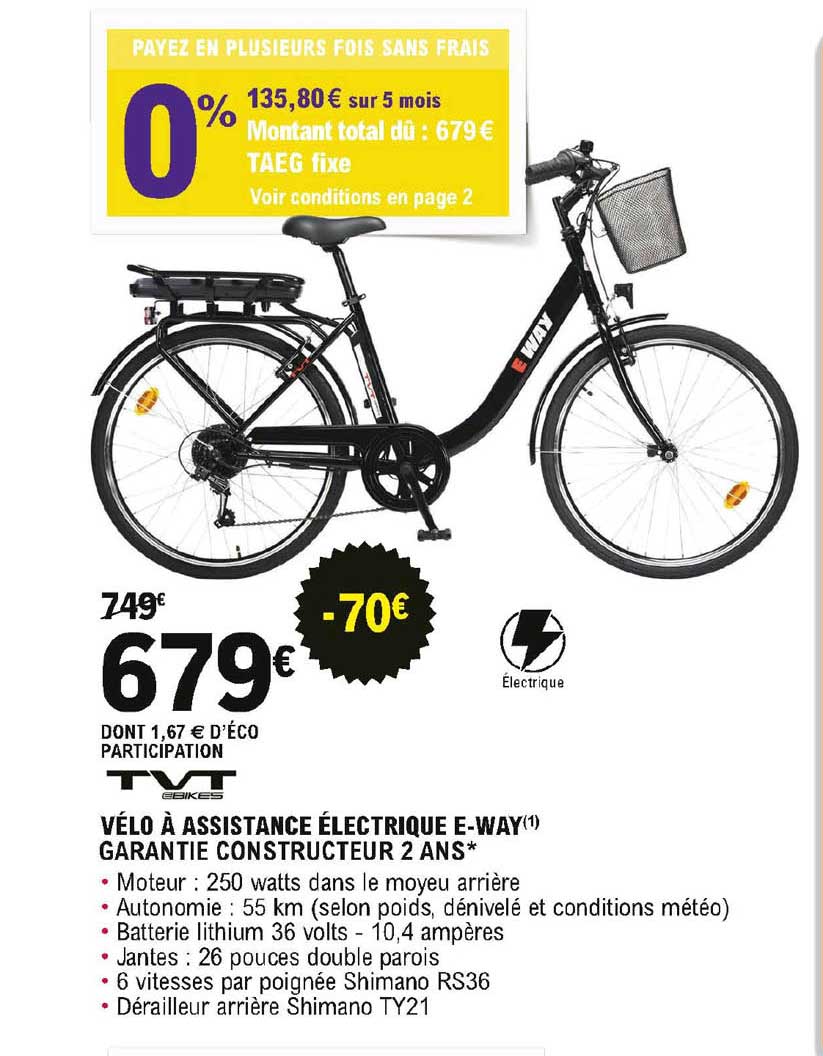 vélo à assistance électrique e-way